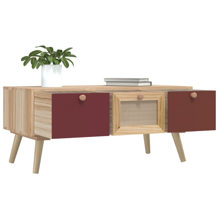 Salontafel met lades 80x40x35,5 cm bewerkt hout MeubelReus
