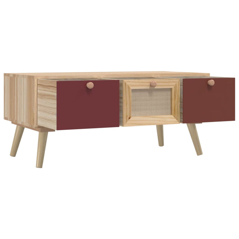 Salontafel met lades 80x40x35,5 cm bewerkt hout MeubelReus