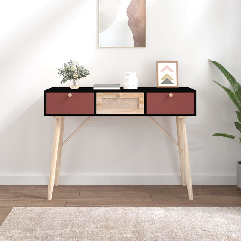 Wandtafel met lades 105x30x75 cm bewerkt hout MeubelReus