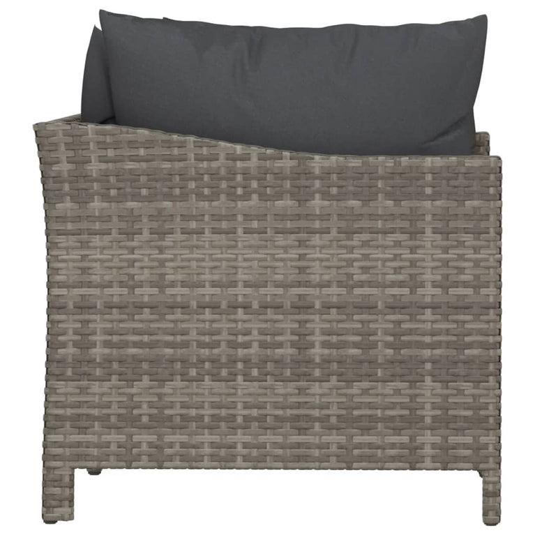 2-delige Loungeset met kussens poly rattan grijs MeubelReus