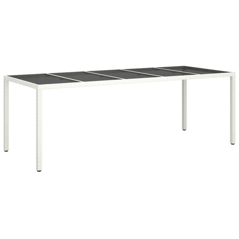 Tuintafel 250x100x75 cm poly rattan en gehard glas wit MeubelReus