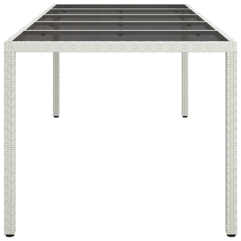 Tuintafel 250x100x75 cm poly rattan en gehard glas wit MeubelReus