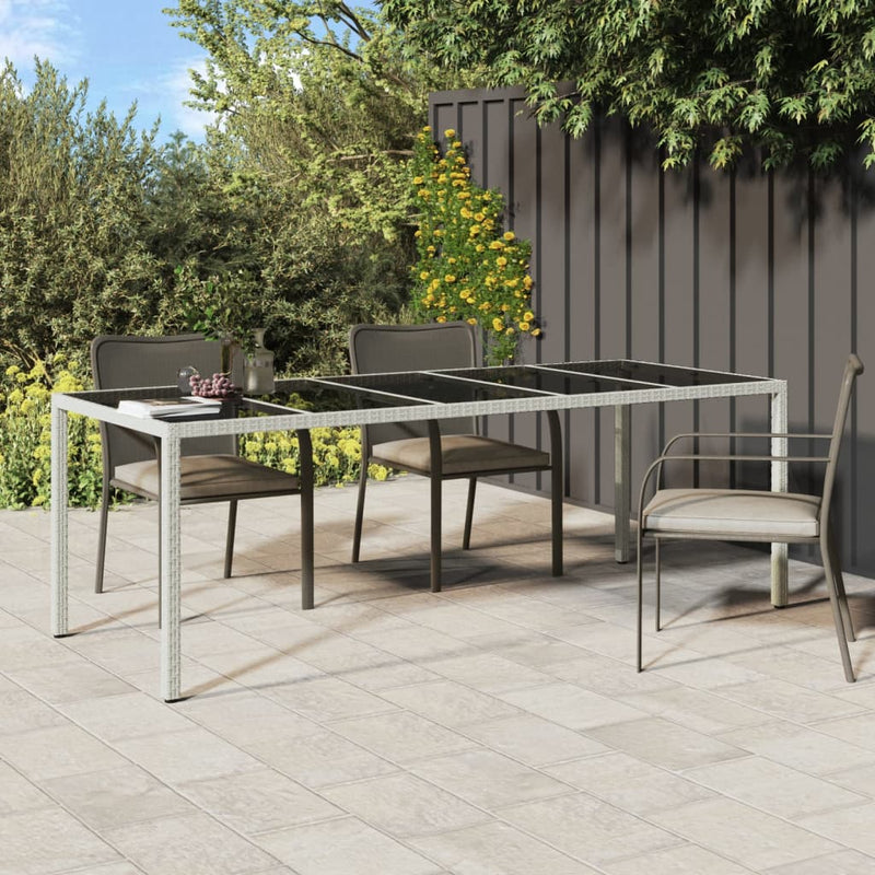 Tuintafel 250x100x75 cm poly rattan en gehard glas wit MeubelReus