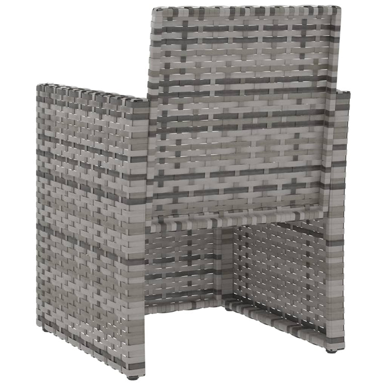 Tuinstoel met kussens poly rattan grijs MeubelReus