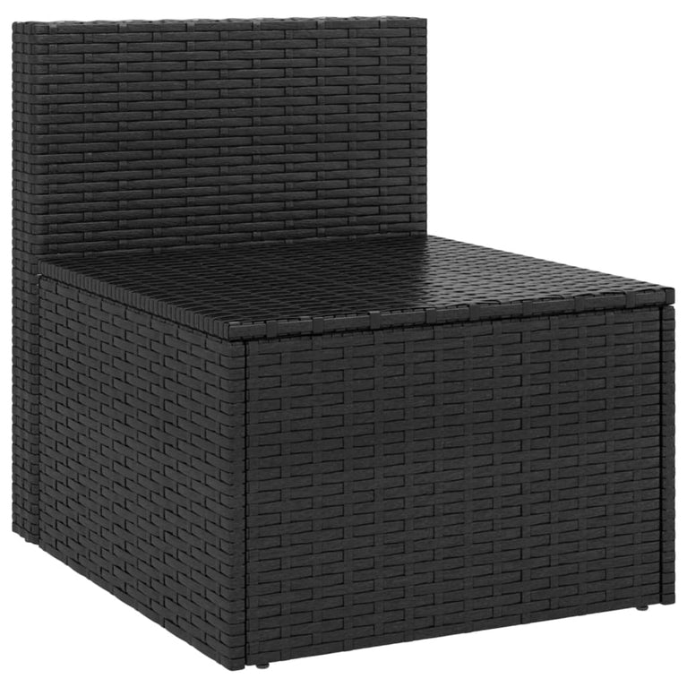 Tuinmiddenbanken met kussens 2 st poly rattan zwart MeubelReus
