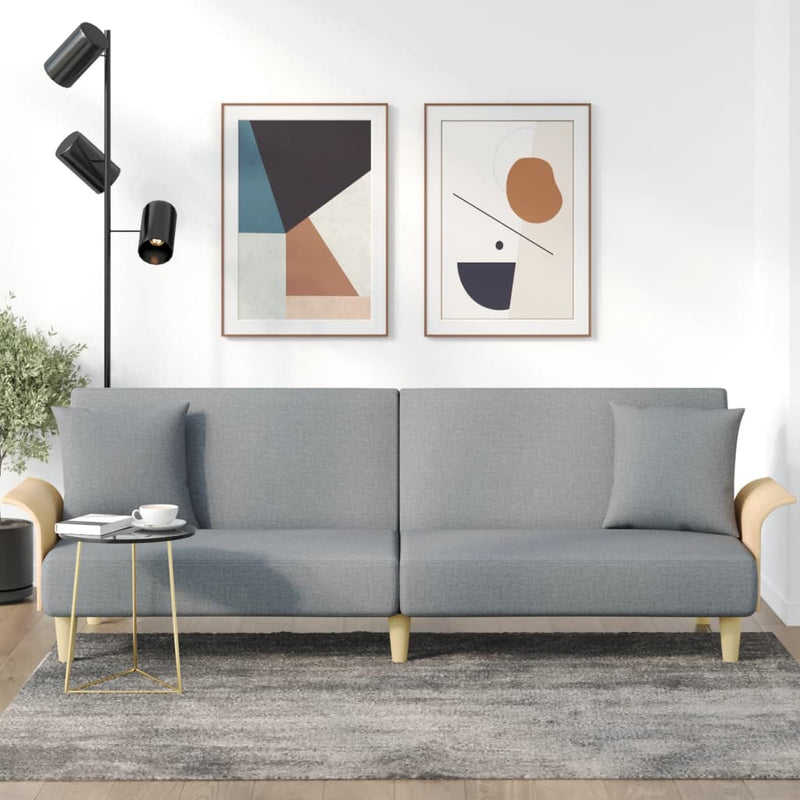 Slaapbank met armleuningen stof lichtgrijs MeubelReus