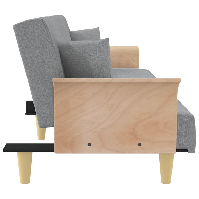 Slaapbank met armleuningen stof lichtgrijs MeubelReus