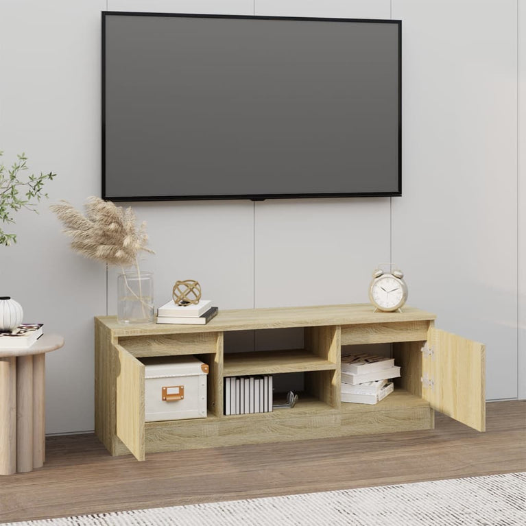 Tv-meubel met deur 102x30x36 cm sonoma eikenkleurig MeubelReus