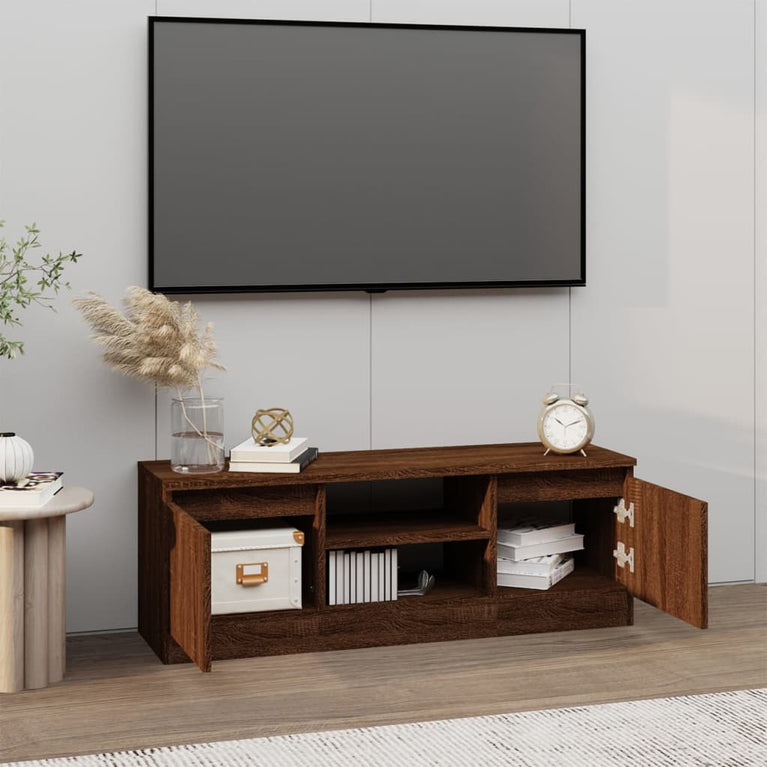 Tv-meubel met deur 102x30x36 cm bruin eikenkleur MeubelReus