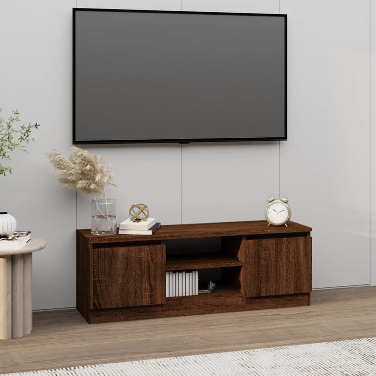 Tv-meubel met deur 102x30x36 cm bruin eikenkleur MeubelReus
