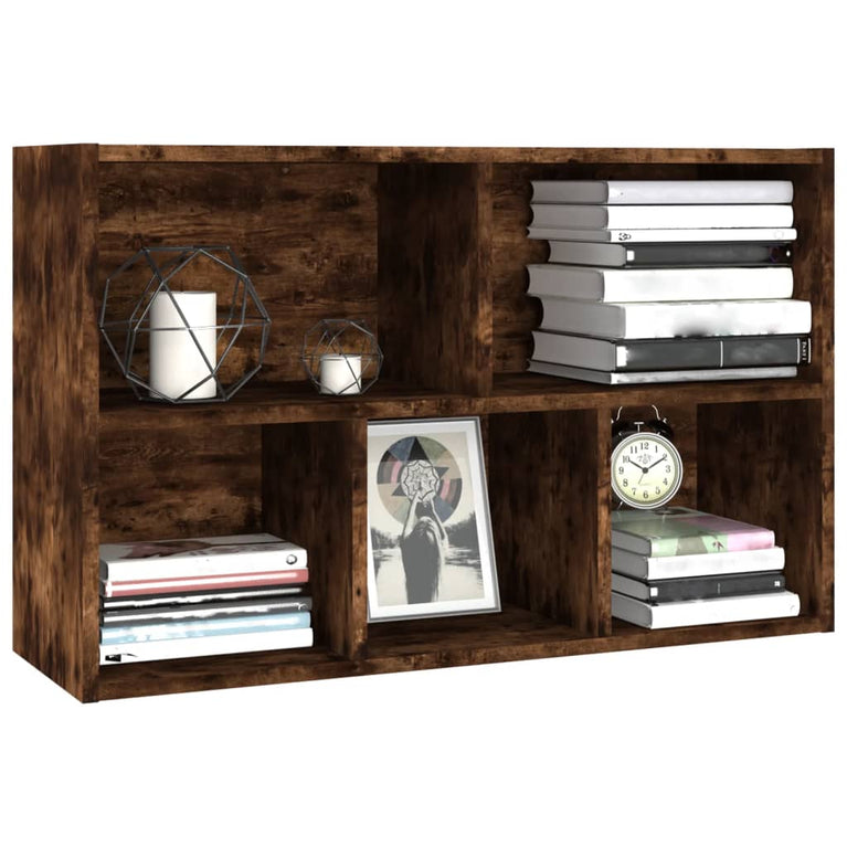 Boekenkast/dressoir 50x25x80 cm bewerkt hout gerookt eikenkleur
