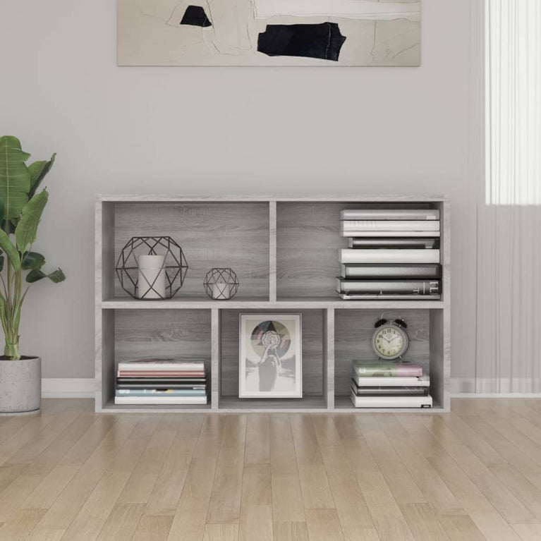 Boekenkast/dressoir 50x25x80 cm bewerkt hout sonoma grijs MeubelReus