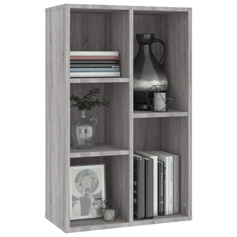 Boekenkast/dressoir 50x25x80 cm bewerkt hout sonoma grijs MeubelReus