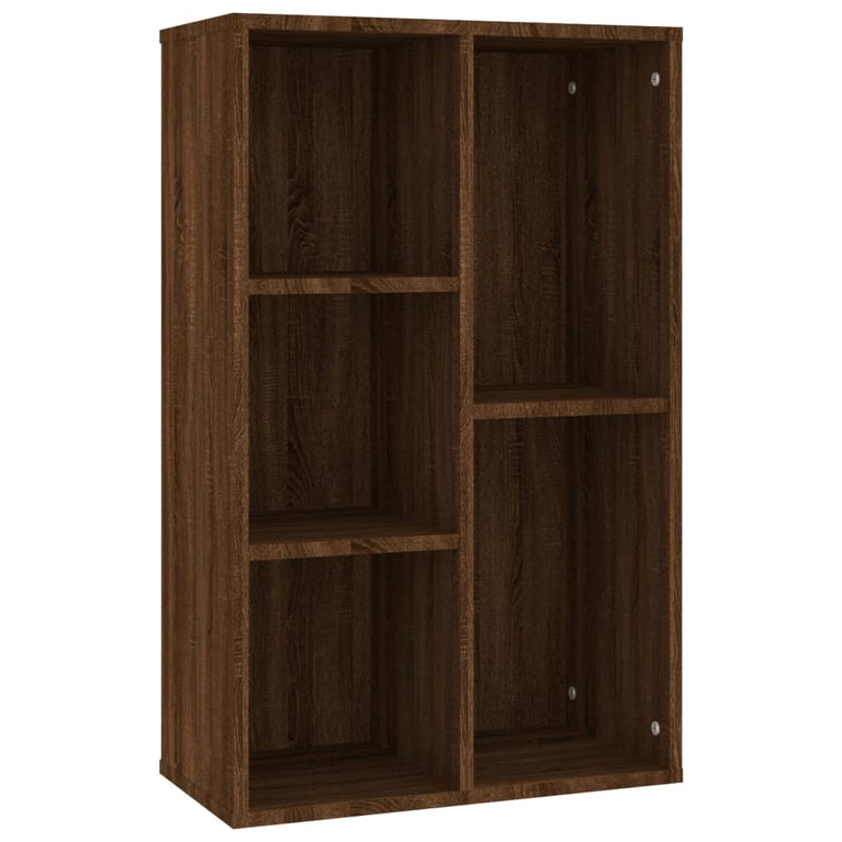 Boekenkast/dressoir 50x25x80 cm bewerkt hout bruin eikenkleur