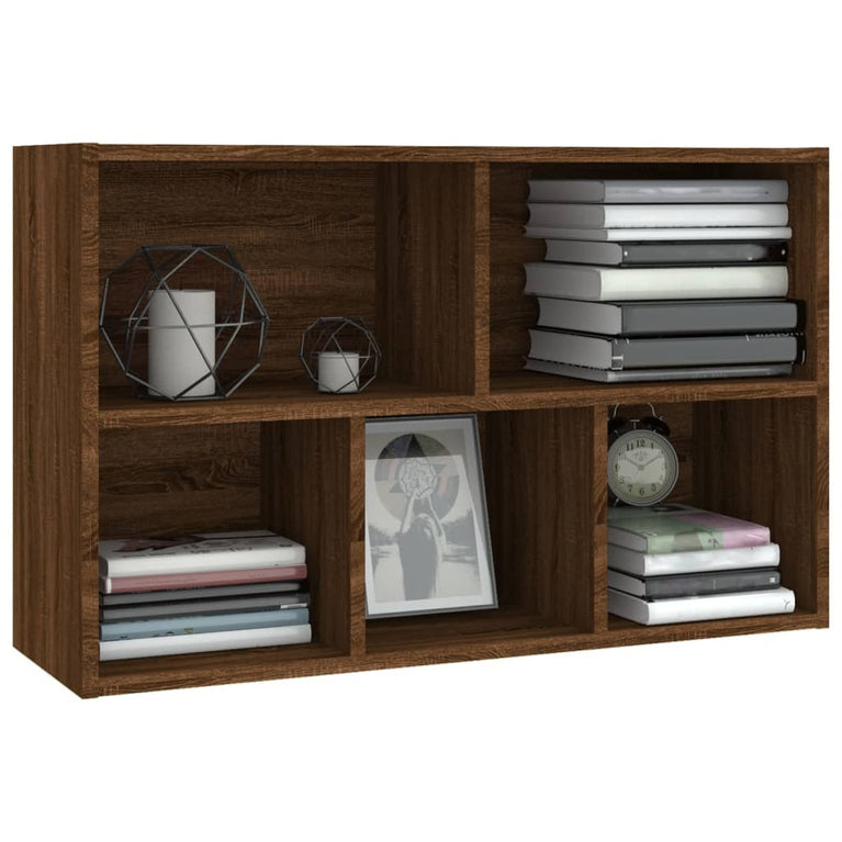 Boekenkast/dressoir 50x25x80 cm bewerkt hout bruin eikenkleur