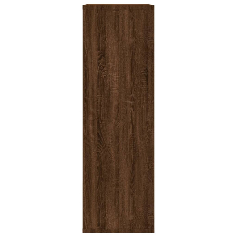 Boekenkast/dressoir 50x25x80 cm bewerkt hout bruin eikenkleur