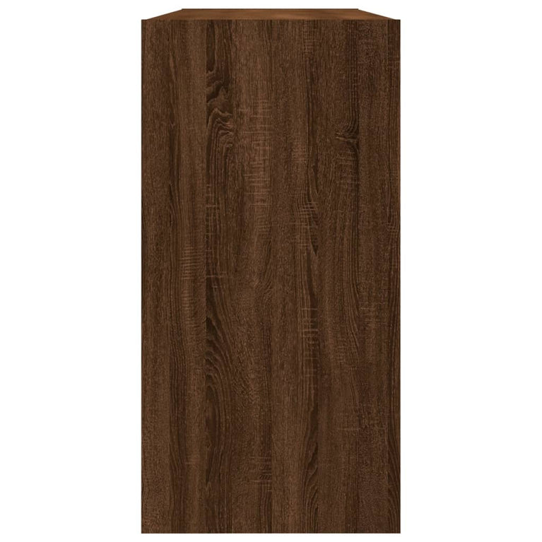 Boekenkast/dressoir 50x25x80 cm bewerkt hout bruin eikenkleur