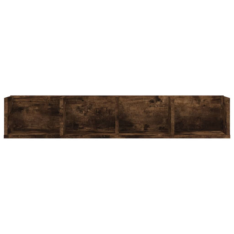 CD-wandschap 100x18x18 cm bewerkt hout gerookt eikenkleurig