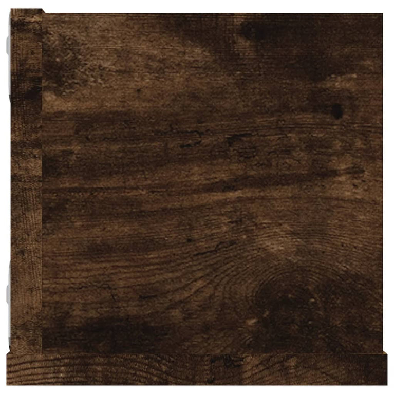 CD-wandschap 100x18x18 cm bewerkt hout gerookt eikenkleurig