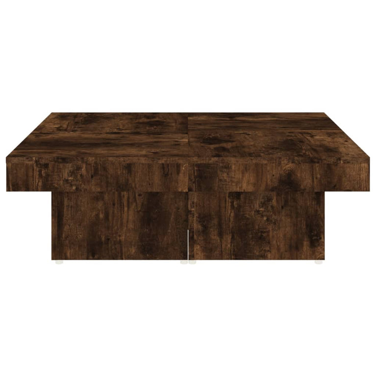 Salontafel 90x90x28 cm bewerkt hout gerookt eikenkleurig MeubelReus