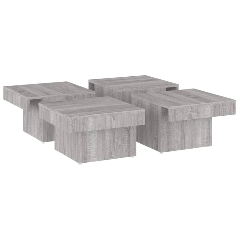 Salontafel 90x90x28 cm bewerkt hout grijs sonoma eikenkleurig MeubelReus
