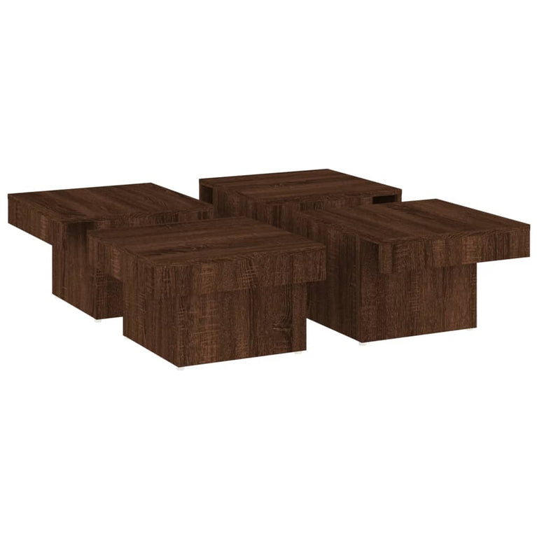 Salontafel 90x90x28 cm bewerkt hout bruin eikenkleur MeubelReus