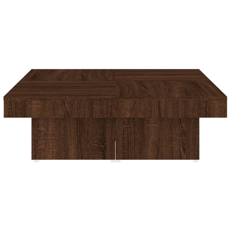 Salontafel 90x90x28 cm bewerkt hout bruin eikenkleur MeubelReus