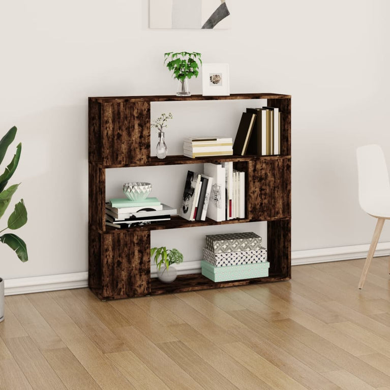 Boekenkast/kamerscherm 100x24x94 cm gerookt eikenkleurig