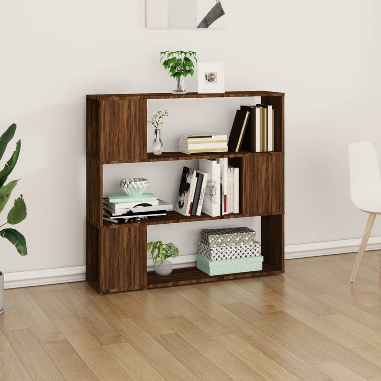 Boekenkast/kamerscherm 100x24x94 cm bruin eikenkleur