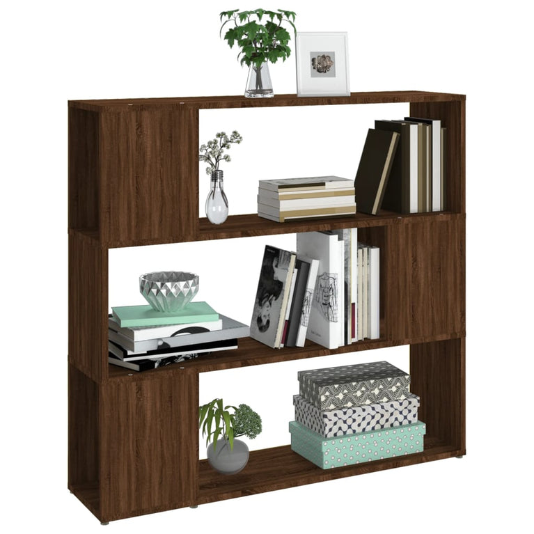 Boekenkast/kamerscherm 100x24x94 cm bruin eikenkleur