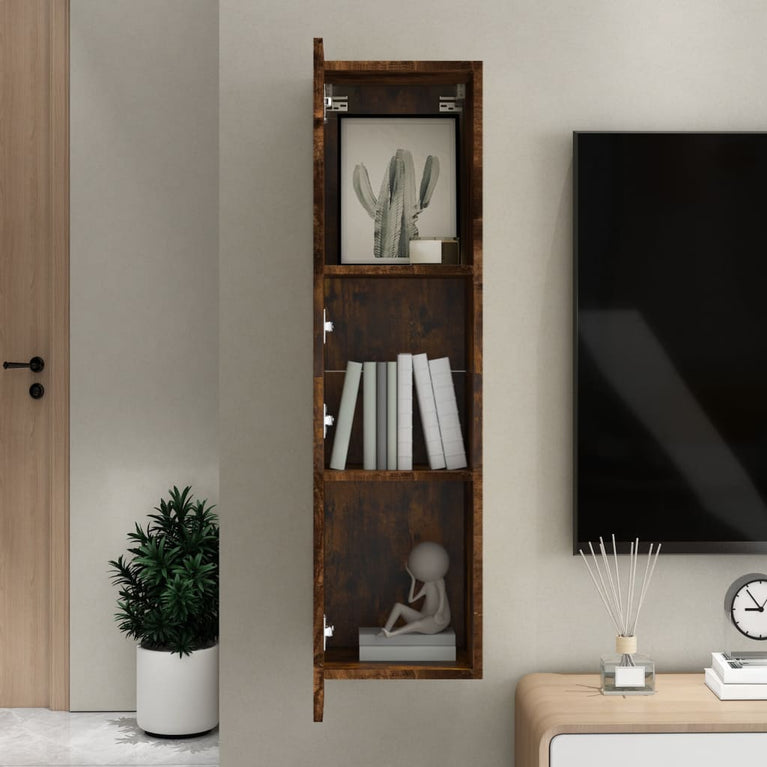 Tv-wandmeubel 30,5x30x110 cm gerookt eikenkleurig MeubelReus
