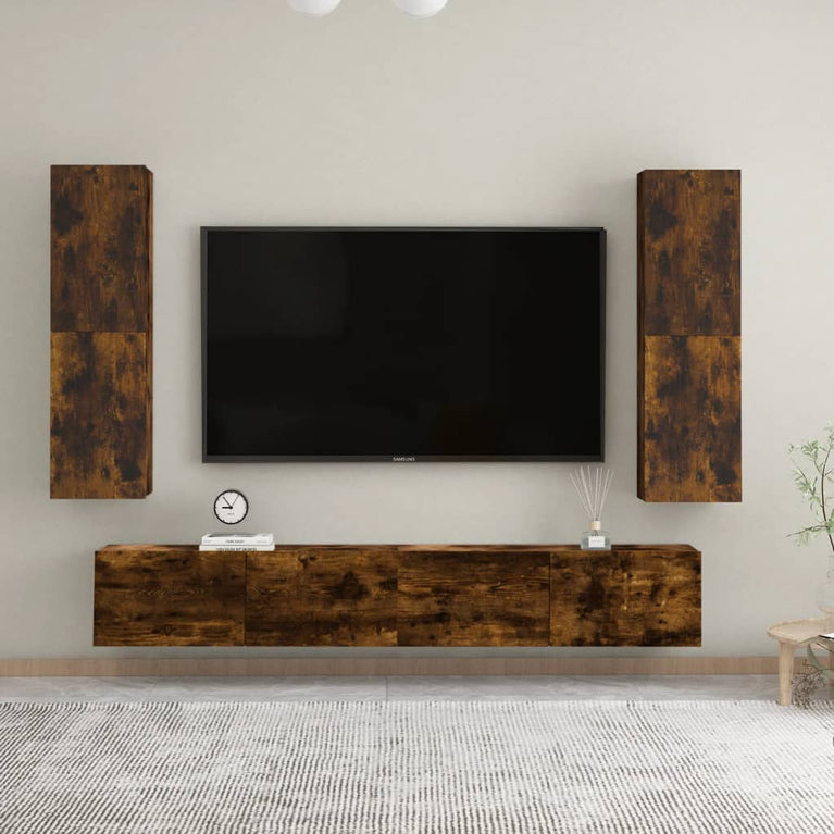 Tv-wandmeubel 30,5x30x110 cm gerookt eikenkleurig MeubelReus