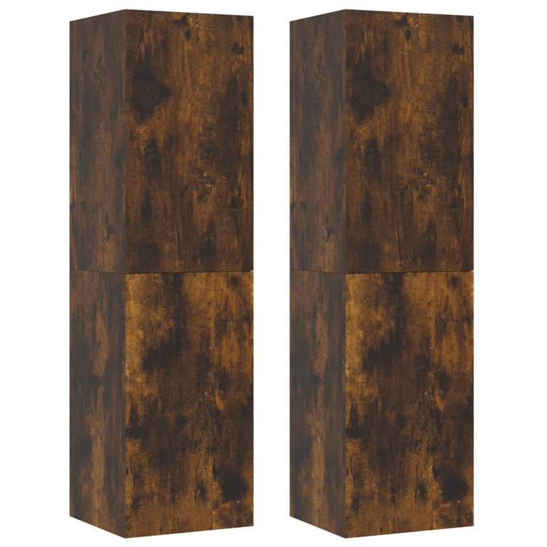 Tv-wandmeubels 2 st 30,5x30x110 cm gerookt eikenkleurig MeubelReus