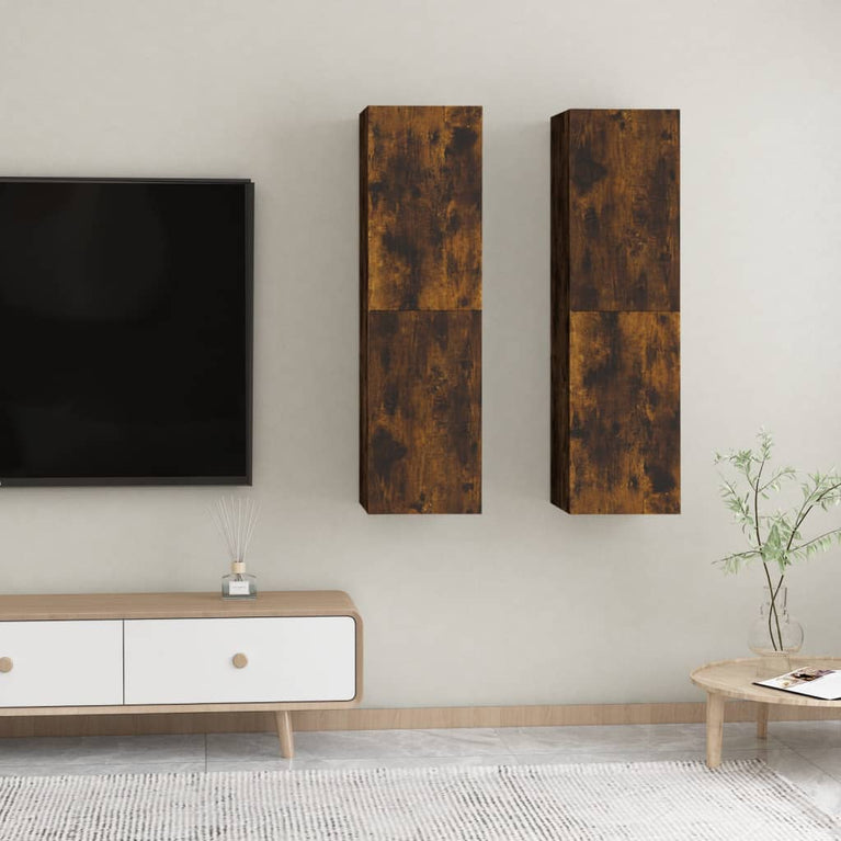 Tv-wandmeubels 2 st 30,5x30x110 cm gerookt eikenkleurig MeubelReus