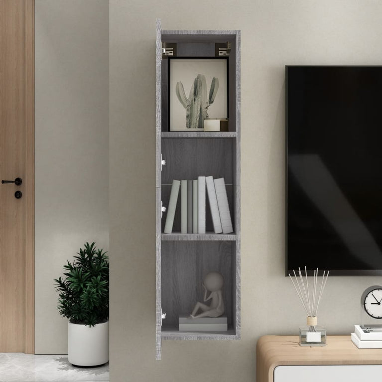 Tv-wandmeubel 30,5x30x110 cm grijs sonoma eikenkleurig MeubelReus