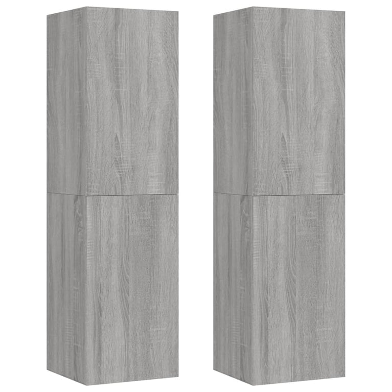 Tv-wandmeubels 2 st 30,5x30x110 cm grijs sonoma eikenkleurig MeubelReus