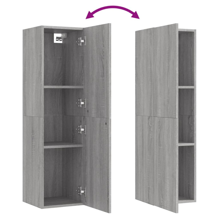 Tv-wandmeubels 2 st 30,5x30x110 cm grijs sonoma eikenkleurig MeubelReus