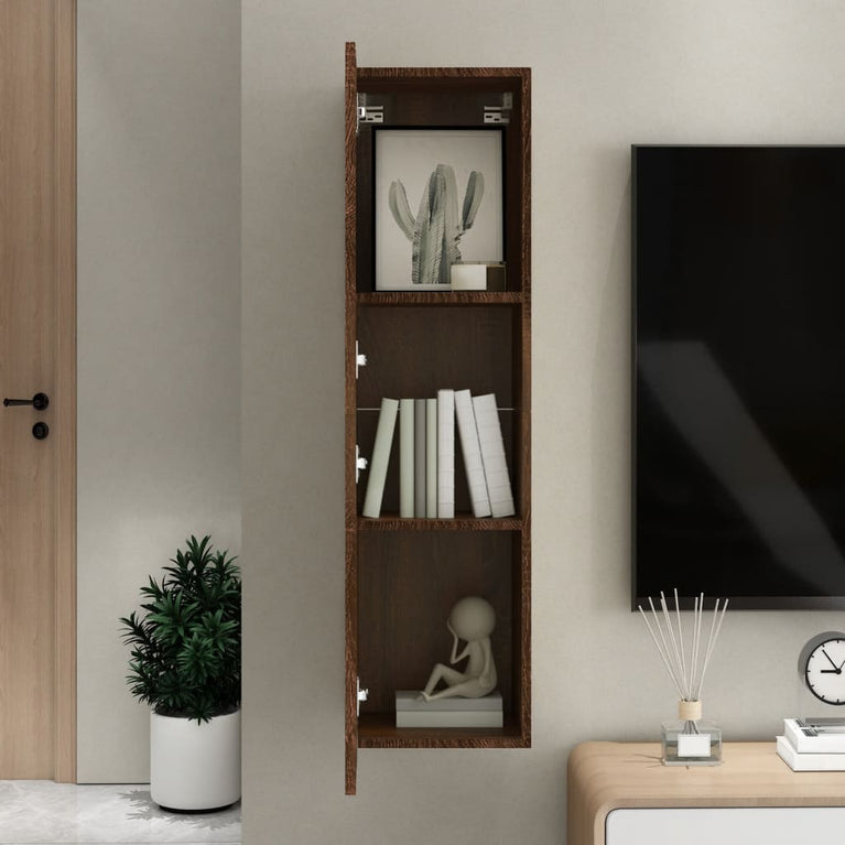 Tv-wandmeubel 30,5x30x110 cm bruin eikenkleur MeubelReus