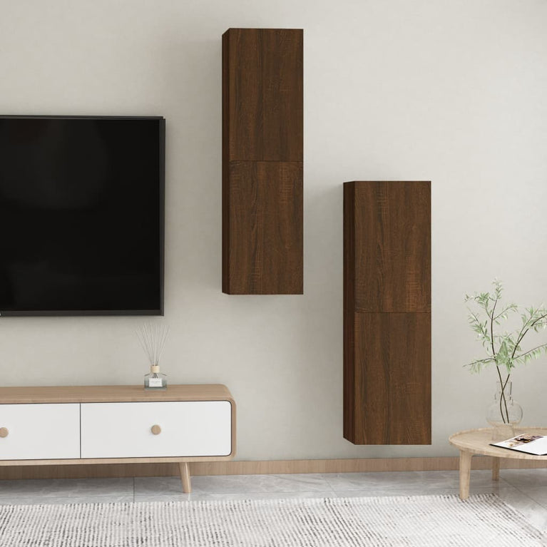 Tv-wandmeubels 2 st 30,5x30x110 cm bruin eikenkleur MeubelReus