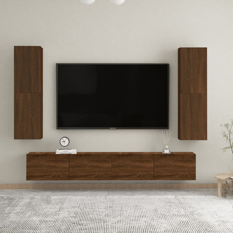 Tv-wandmeubels 2 st 30,5x30x110 cm bruin eikenkleur MeubelReus