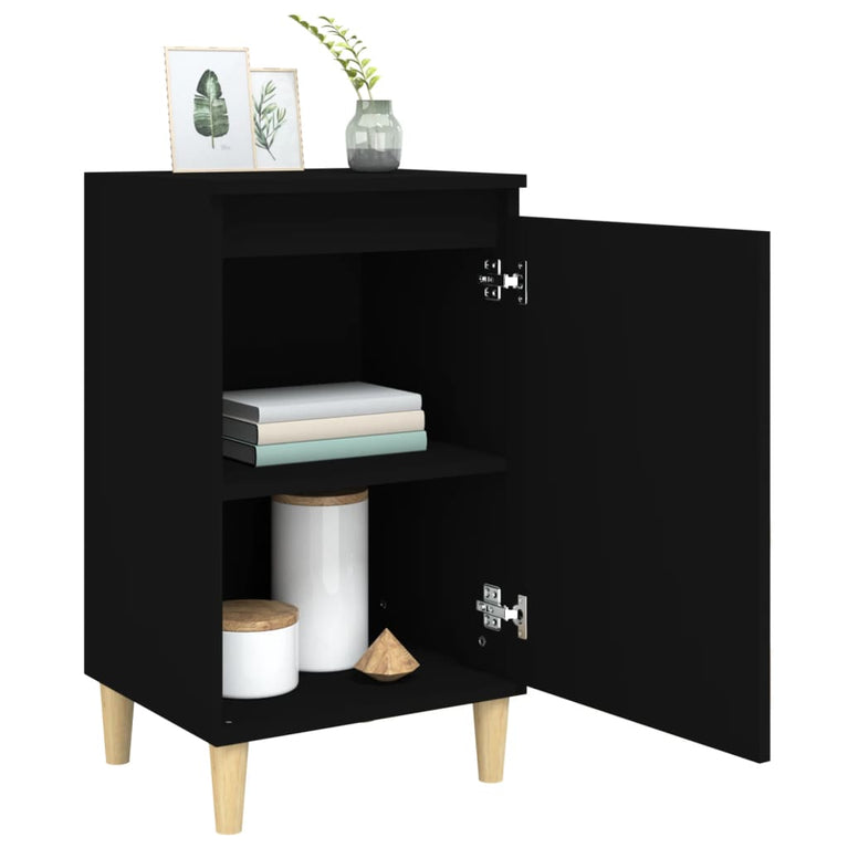 Nachtkastjes 2 st 40x35x70 cm bewerkt hout zwart MeubelReus