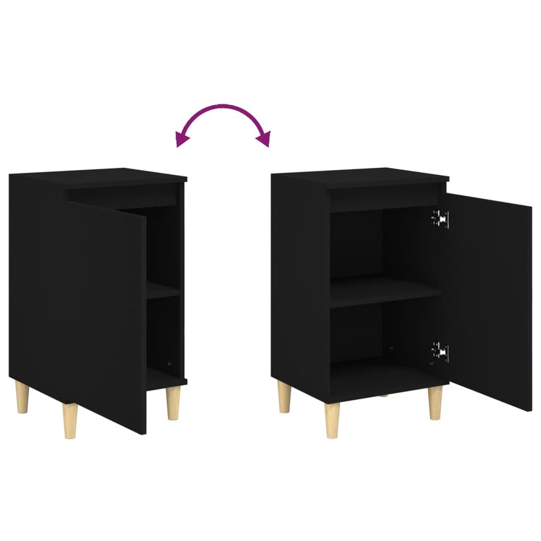 Nachtkastjes 2 st 40x35x70 cm bewerkt hout zwart MeubelReus