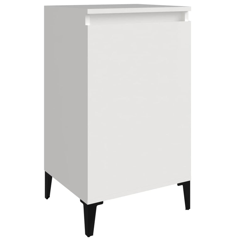 Nachtkastjes 2 st 40x35x70 cm bewerkt hout hoogglans wit MeubelReus