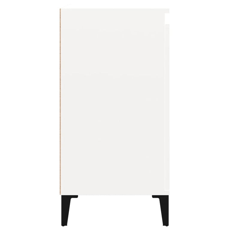 Nachtkastjes 2 st 40x35x70 cm bewerkt hout hoogglans wit MeubelReus