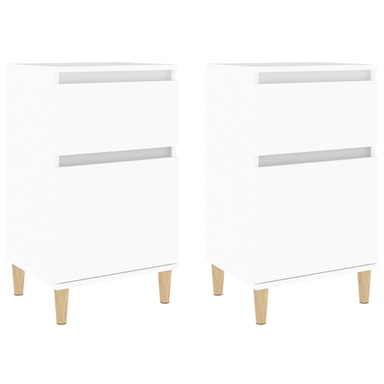 Nachtkastjes 2 st 40x35x70 cm wit MeubelReus