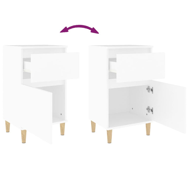 Nachtkastjes 2 st 40x35x70 cm wit MeubelReus