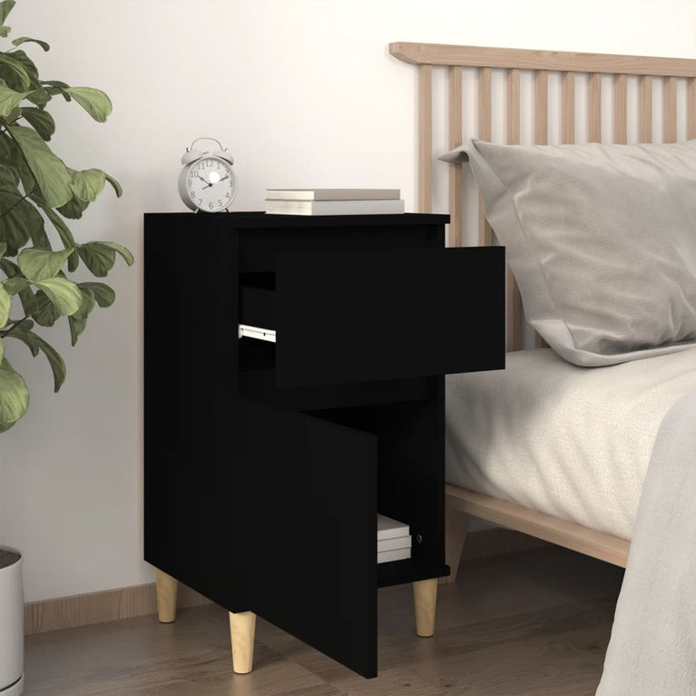 Nachtkastjes 2 st 40x35x70 cm zwart MeubelReus
