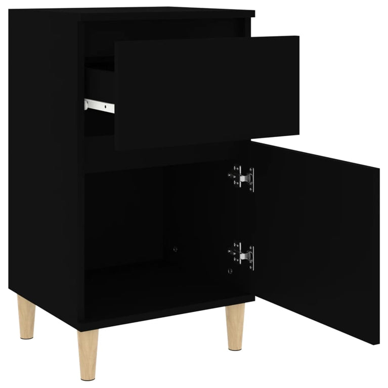Nachtkastjes 2 st 40x35x70 cm zwart MeubelReus