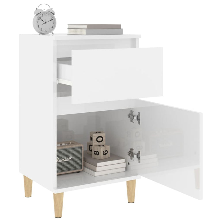 Nachtkastjes 2 st 40x35x70 cm hoogglans wit MeubelReus