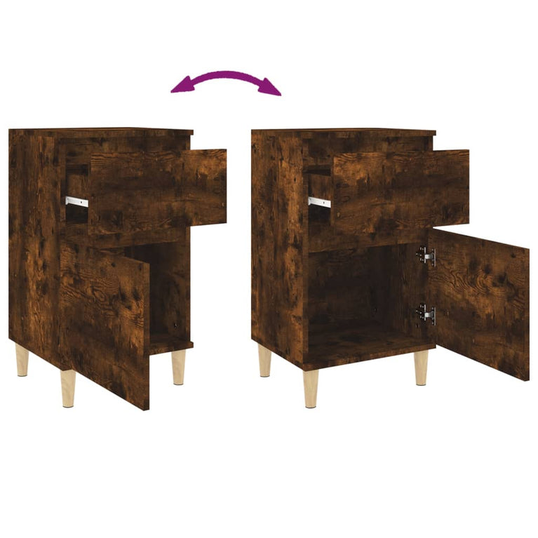 Nachtkastjes 2 st 40x35x70 cm gerookt eikenkleurig MeubelReus
